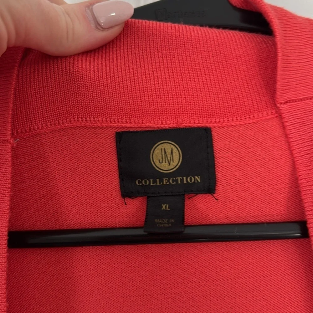 M collection Red Open Front Sweater